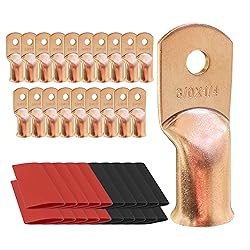 10pcs 3/0 AWG-1/4 Ring Battery Lugs, Copper