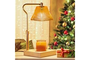 TYRRDE Candle Warmer Lamp, Electric Candle Lamp Warmer with Timer & Dimmer, Adjustable Height Wax Melt Warmer with 2 Bulbs Scented Candles, Perfect for Home Decor (Gold)