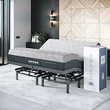 Sven & Son Bliss Adjustable Bed Base Frame + 12 inch Memory Foam Matt (Medium), Head and Foot Lift, Lumbar, Pillow-Tilt, Massage, Under-Bed Lights, USB, Memory, Zero Gravity - King