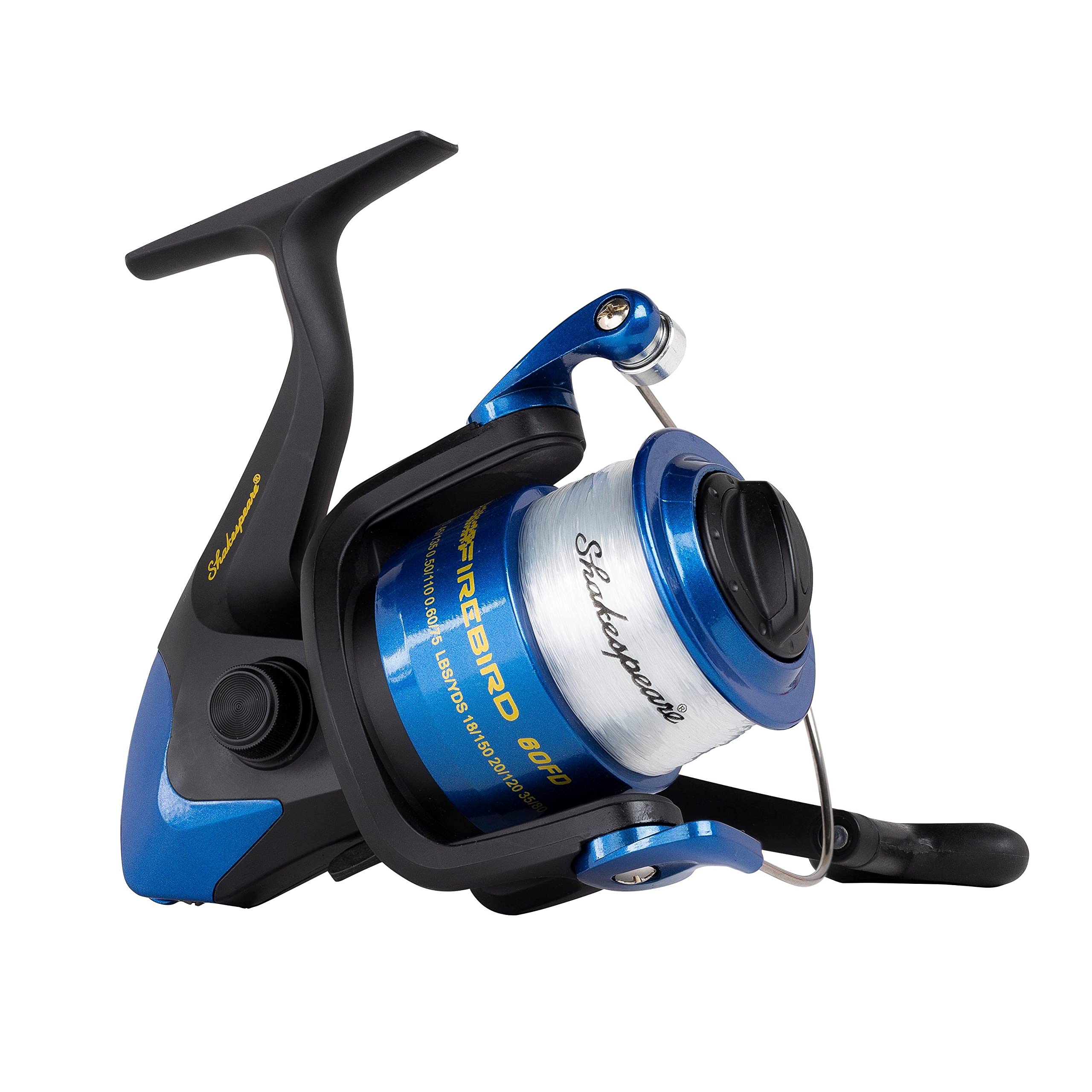 Shakespeare Firebird Spinning Reel – Pre-Spooled Lightweight Reel with Graphite Handle and Spool, Smooth 1-Ball Bearing Design for Freshwater Fishing - 4000