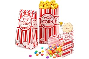GUANFU Paper Popcorn Bags Bulk - 1oz Popcorn Bags Individual Servings Popcorn Machine Supplies for Movie Night Carnival Theme Party Disposable Pop Corn Snack Bag for Theater Style Popcorn Maker(100)