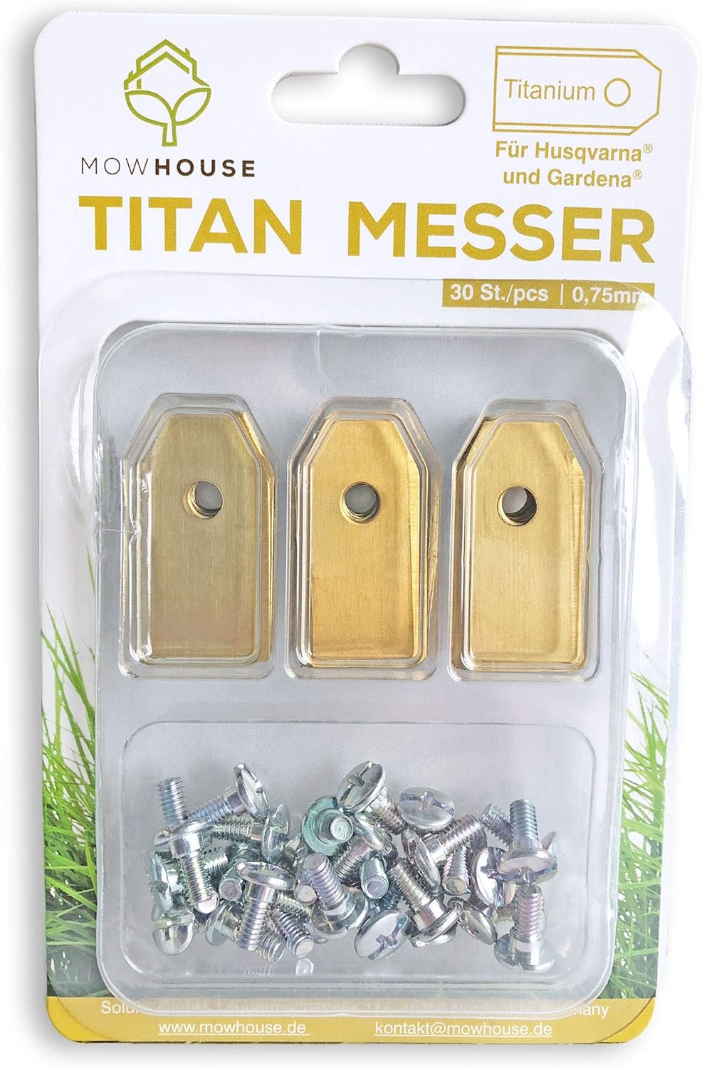 MOWHOUSE Lawnmower Spare Blades Set, Hardened Titan Blade Replacement Compatible with Husqvarna Gardena McCulloch - Image 3