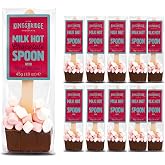 Kingsbridge Premium Hot Chocolate Spoons, 10 Pack | Belgian Milk Choc &amp; Marshmallows, Choc Block with Wooden Stirrer, Gifts for Birthdays, Sleepovers Or Stocking Fillers