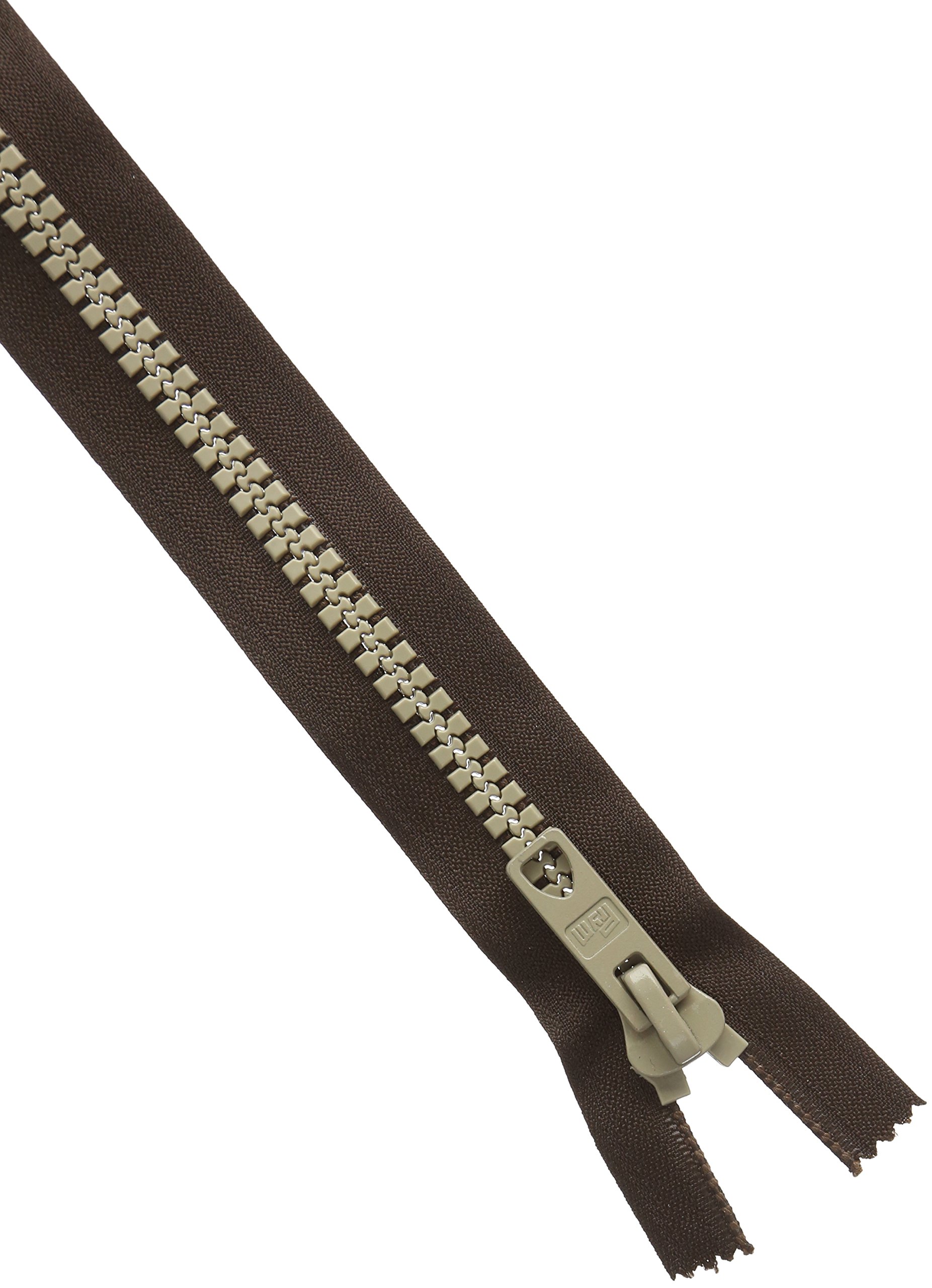 Prym Dark Brown Beige Chunky Teeth Bicolour Open-End 40cm Zip Fastener S12 (1pc), Multi-Colour, 24 x 5 x 1 cm