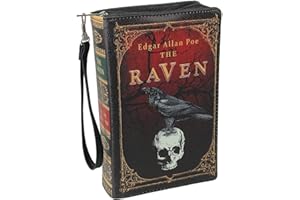 THINGS2DIE4 Elegant Literary Novelty Clutch Purse Collection: Book-Shaped Handbags with Crossbody and Wrist Strap Options