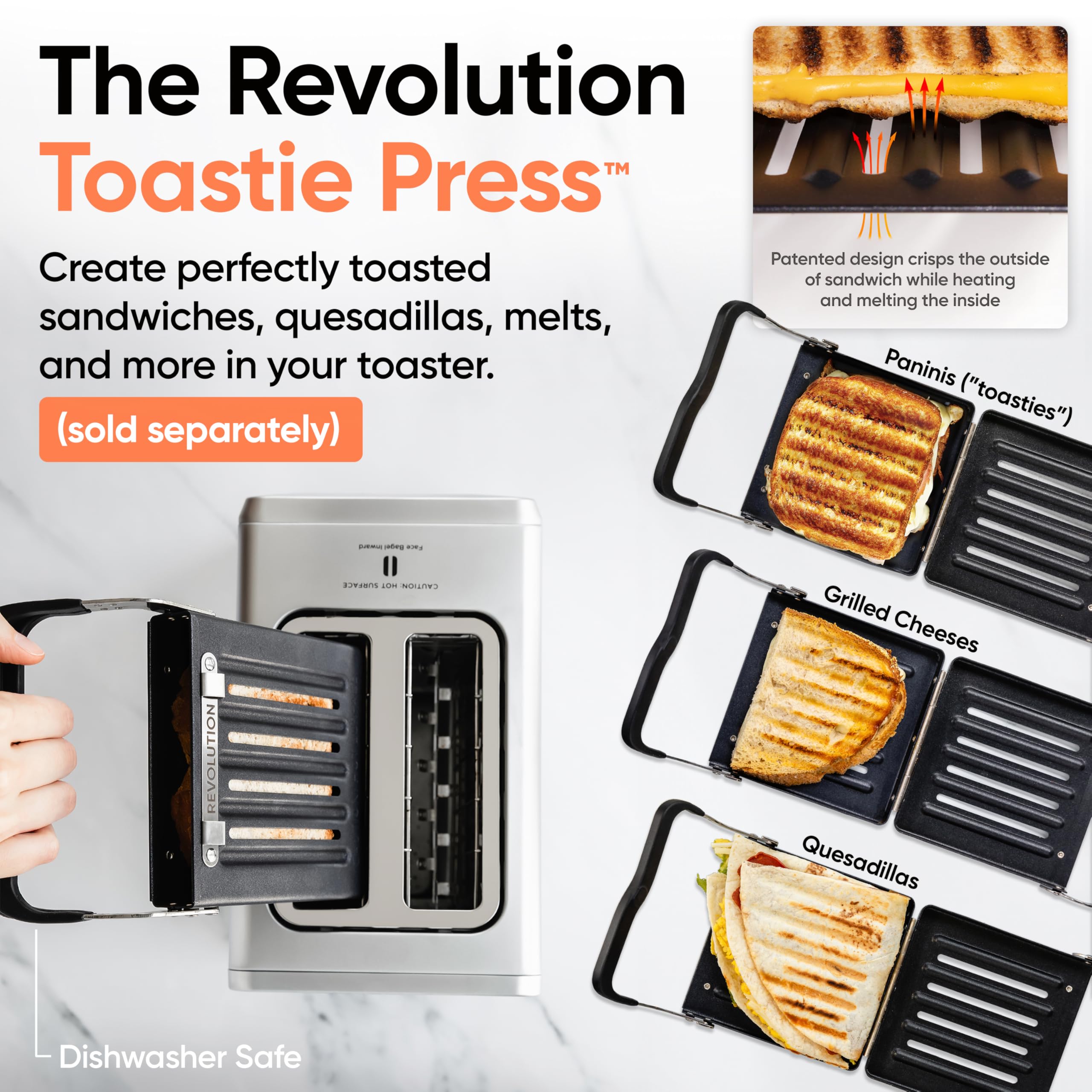 Tostadora inteligente Revolution R180 Connect Plus con pantalla táctil: elija entre más de 40 tipos de pan, 7 niveles de tostado y modo Toastie Press: marco de fotos digital, widget del tiempo y reloj