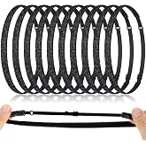 WILLBOND 10 Pcs Glitter Non Slip Headbands for Girls Women,Black | Sparkly Elastic Velvet Fabric, Stretchy Sports Headband, Shiny Fashion Hair Accessories, Party Favor, for Running Workout