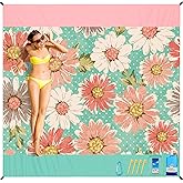 BYDOLL Beach Blanket Waterproof Sandproof 78''×110'' Suits1-7 Adults Compact Lightweight Oversized Sand-Free Blanket Large Picnic Mat for Beach Travel Camping Hiking