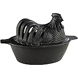 US Stove Kettle Chicken Steamer, For Use with Hot Stove, Cast Iron, Black