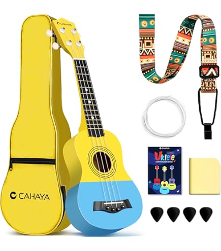 thumbnail image 2 of Yosager 21 Inch Wooden Ukulele Cahaya Concert Ukulele Kit Beginner Starter 23 Inch With Gig Bag, Rainbow Strap, Fretboard Stickers, For Both Adults And Kids, S Ukulele Strap 2 of 13