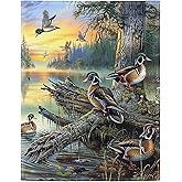 HommomH Mallard Ducks Blanket 40"x50" Lake Wild Animals Soft Fluffy Fleece Throw for Couch Sofa Bed