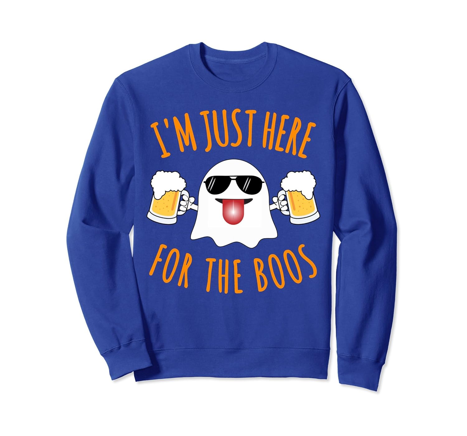 Funny Ghost Halloween Sweatshirt Beer Drunk Scary Drinking-Rose