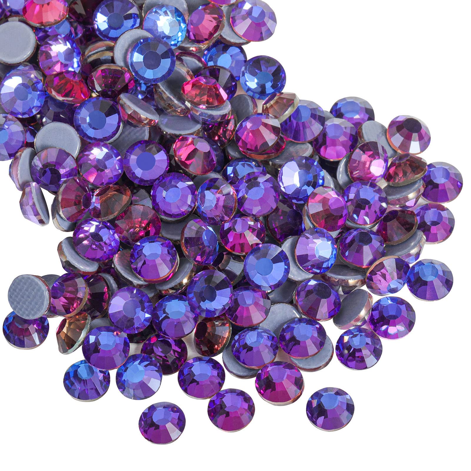 Beadsland Hotfix Rhinestones, 2880pcs Flatback Crystal Rhinestones for Crafts Clothes DIY Decorations, Purple Velvet, SS6, 1.9-2.1mm — image 1