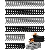 Suhine 50 Pairs Homeless Men Socks Bulk Thermal Winter Boot Sock Cotton Unisex Thickening and Velvet Crew Socks Winter Warm Thickened Sports Hiking Socks for Thanksgiving Homeless Men Women