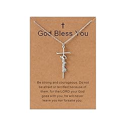 Lcherry Gabrielle Name Cross Necklace Personalized