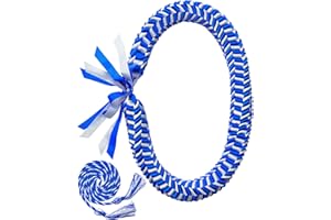 Cindeer Graduation Leis 2024 Graduation Ribbon Lei Graduation Cap Headband Graduation Honor Cords Class of 2024 Graduation Gift Braided Necklace for Men and Women Party Accessories(Blue and White)