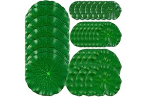 WhistenFla 28 Pcs Realistic Lily Pads Leaves for Ponds, 4 Kinds Artificial Floating Foam Lotus Leaves, Water Lily Pads Foliage Pond Decor for Pond Pool Koi Fish Patio Aquarium