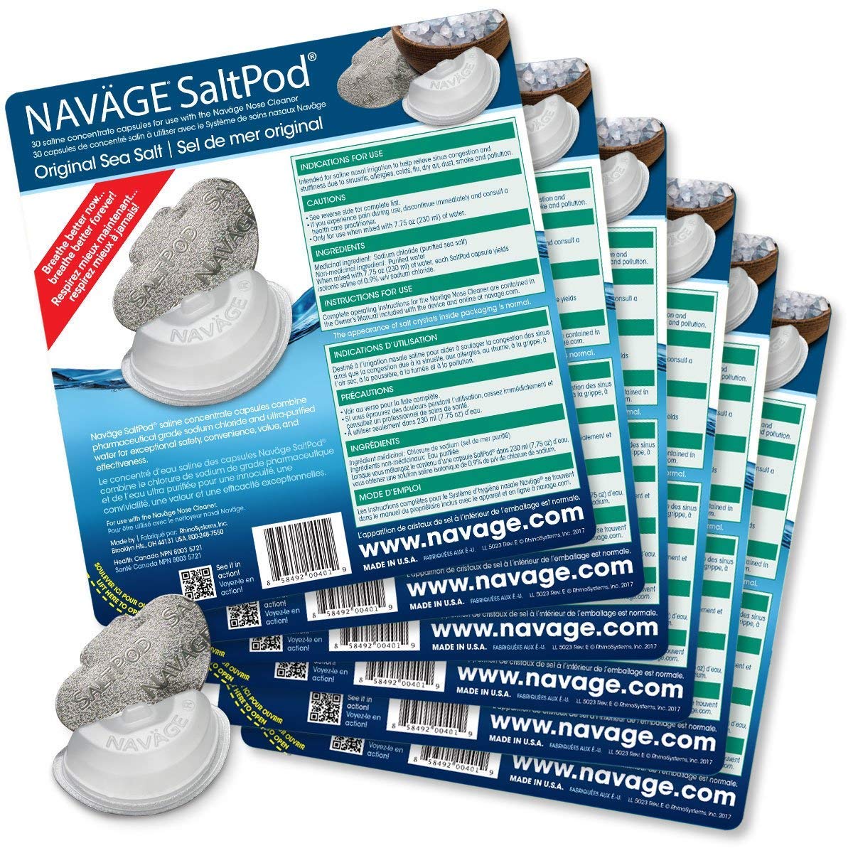 Navage SaltPod Bundle 6 SaltPod 30Packs (180 SaltPods) 89