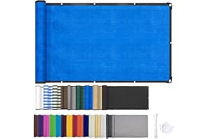 ZHhan Balcony Privacy Screen Wind and UV Protection Balcony Screening for Deck, Backyard, Patio, Balcony, Includes Cable Ties 8 Days Delivered 9 Colors 48 Sizes(31.5"x78.7",Blue)