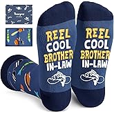 Dark Blue Reel Cool Socks - Funny Gifts for Godfather Step Dad Son in Law Cousin