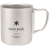 Snow Peak Double Wall Insulated Mug, Lightweight, Titanium 450 ml | Vacuum Insulated, Coffee &amp; Tea Ready, Lightweight &amp; Compact, Collapsible Handles