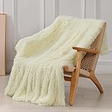Tuddrom Decorative Extra Soft Faux Fur Blanket Twin Size 70" x 78",Solid Reversible Fuzzy Long Hair Shaggy Blanket,Fluffy Coz