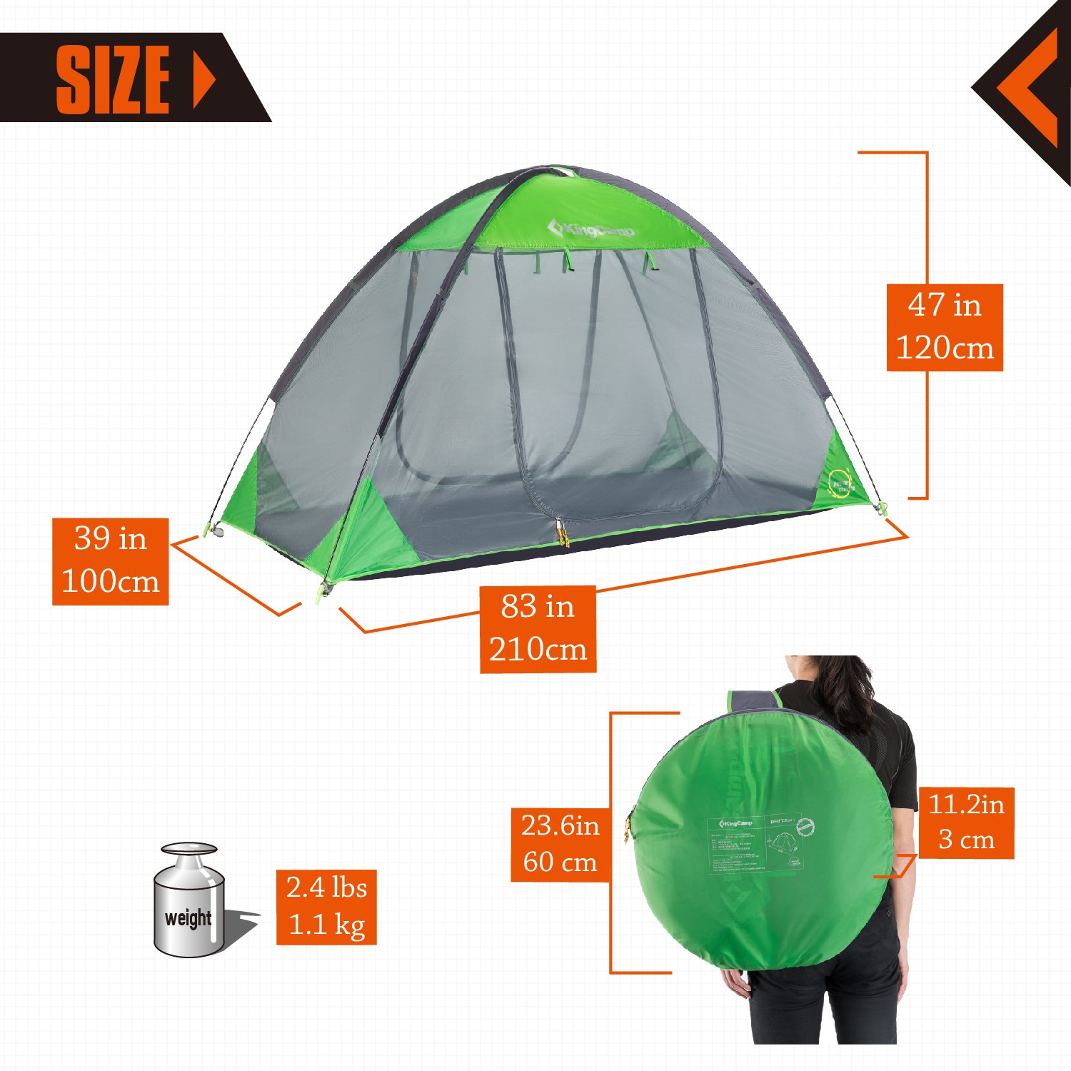 KingCamp Pop-up Free-standing Mesh Tent Breathable Mosquito-Net 1-Person Indoor and Outdoor Play Tent