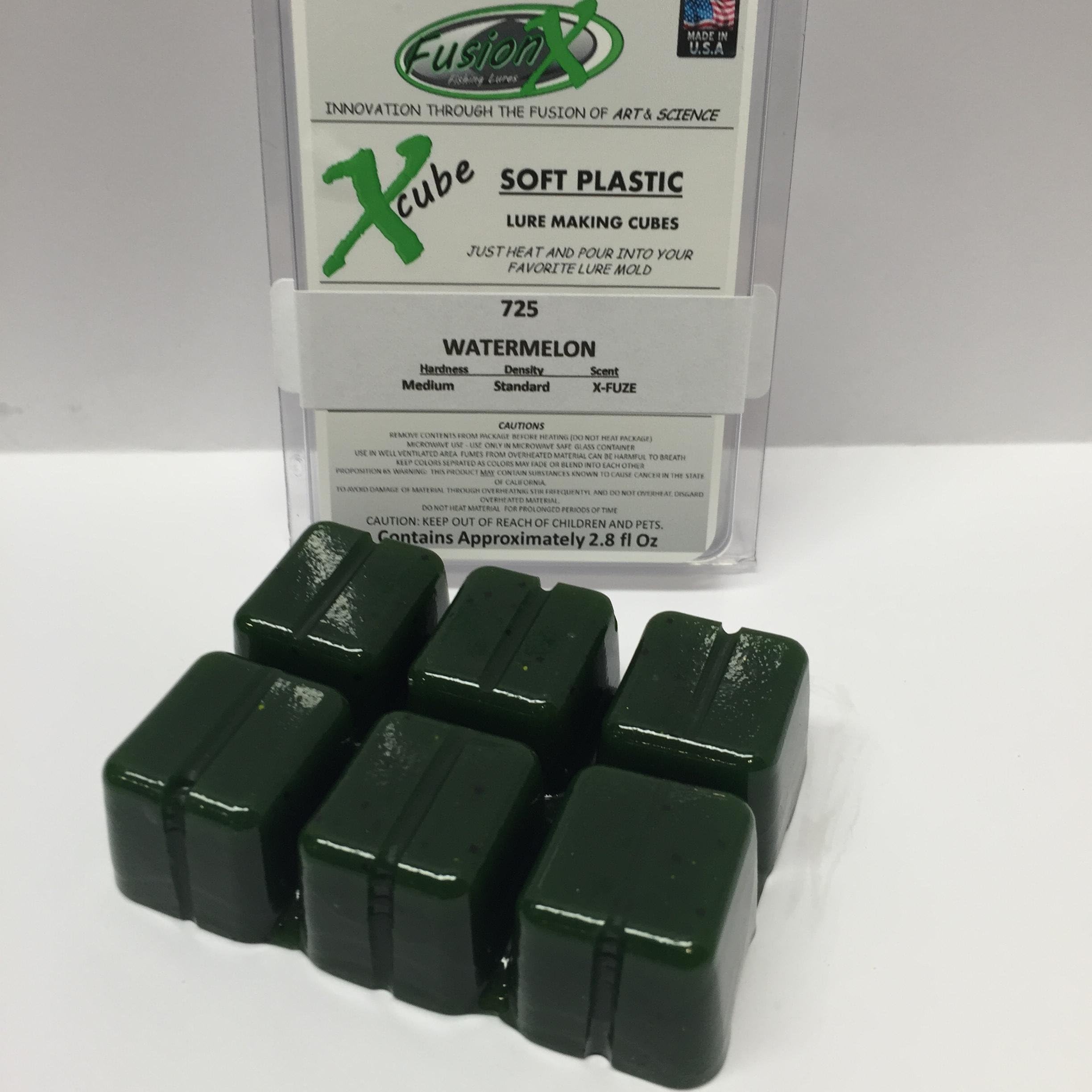 Fusion X Fishing - Xcube Soft Plastic Plastisol Fishing Lure Making Cubes - Single Pack 2.8 fl oz - 225 Colors - Make…