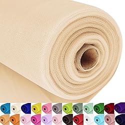 Beige Tulle Fabric Roll Spool Bolt