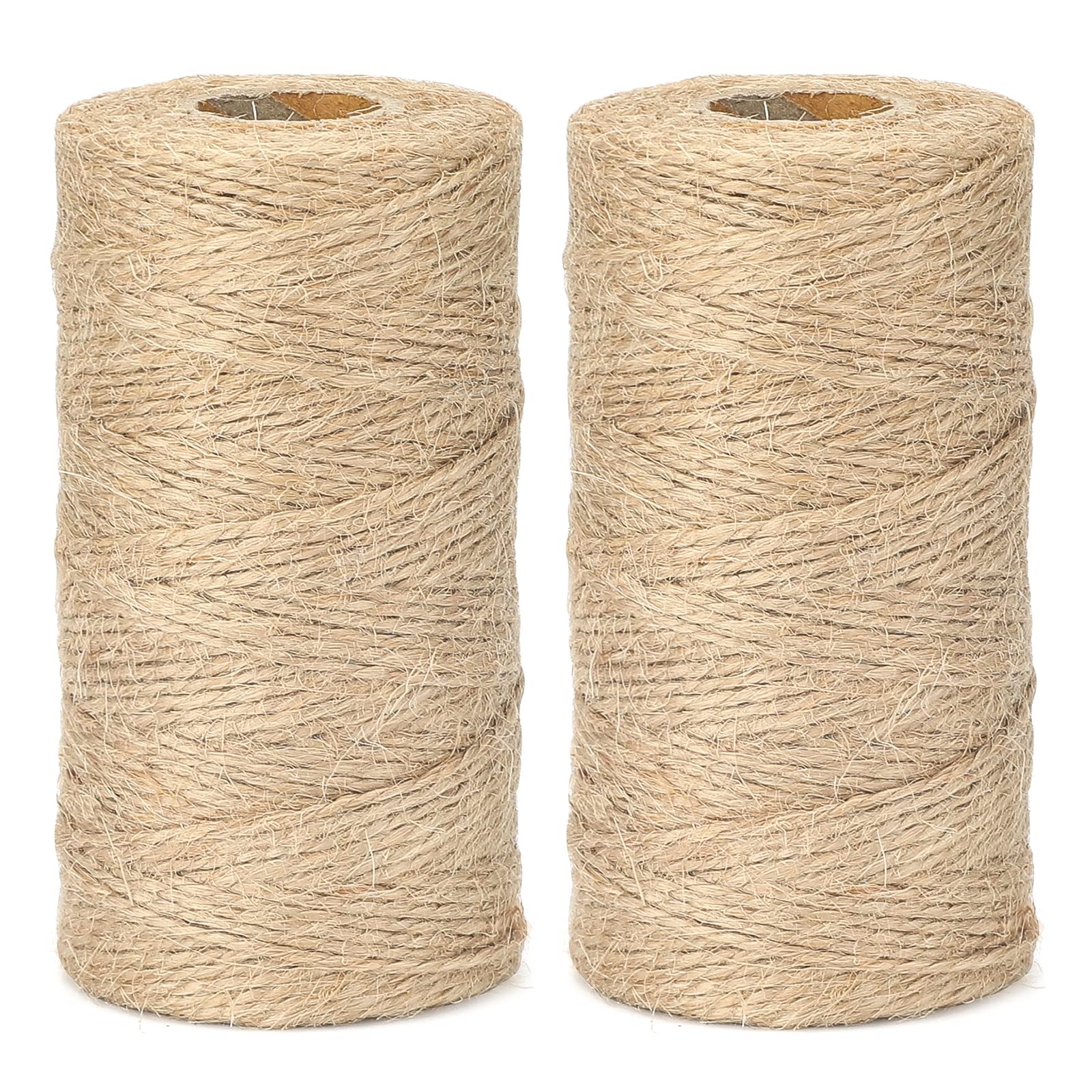 G2PLUS Jute String Twine 1.5MM, 2x100M Natural Garden Jute Rope, 2 Ply Art and Crafts Linen String Brown for DIY Craft; Gardening Use — image 1