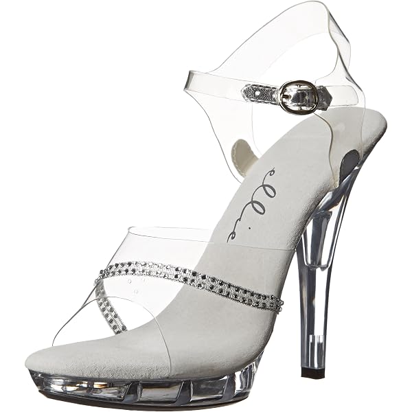 Fabulicious 4.5" Clear Glitter Stiletto Heels - Pageant & Competition Shoes (Sizes 7-10)