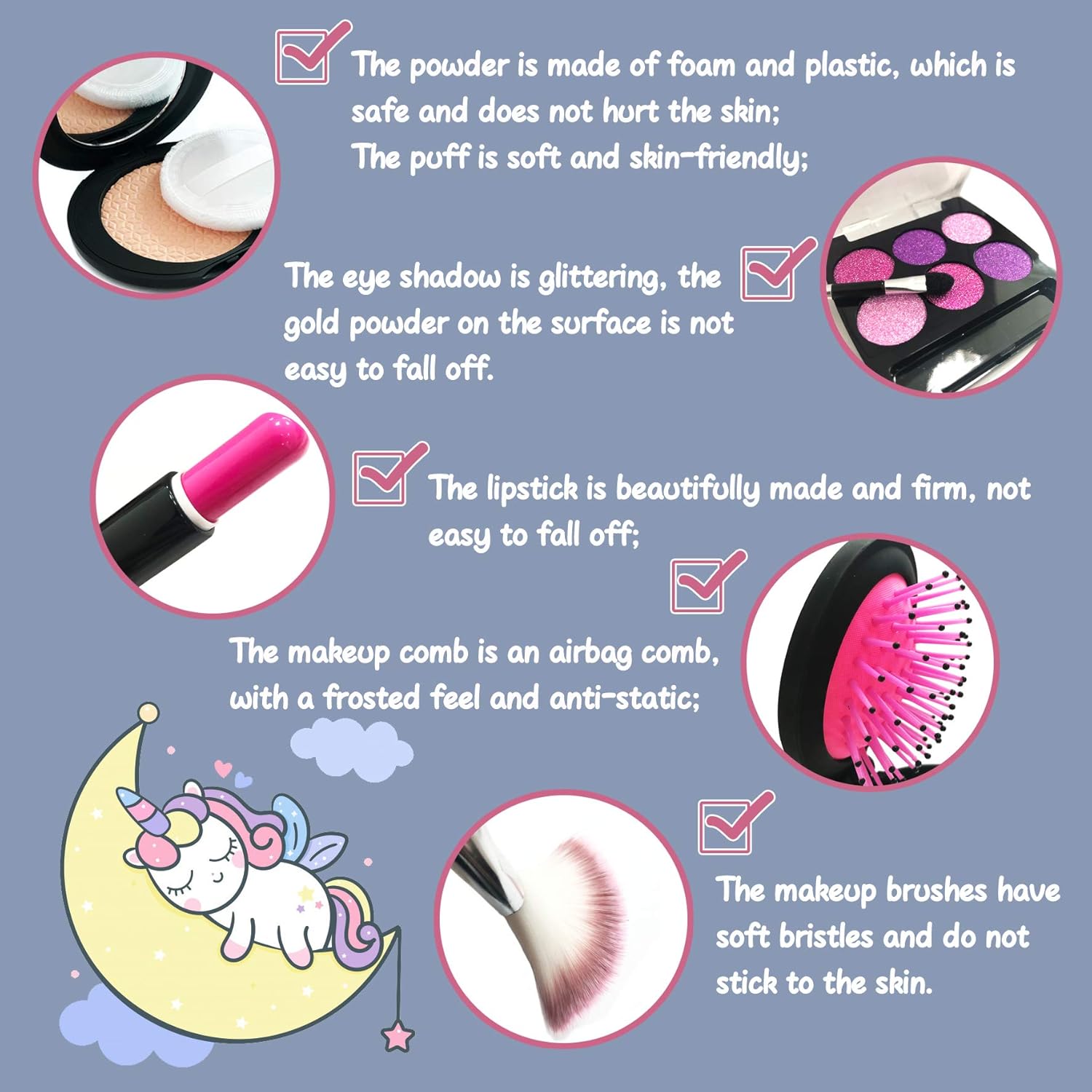 Senrokes Pretend Makeup Kids Cosmetic Toy Play Makeup Kit for Toddlers, Non Toxic Toy Face Makeup Beauty Set Birthday Gift for 3 4 5 6 7 8 9 10 Year Old Girls Fit Role Play Game, Princess Dress up.: Toys & Games