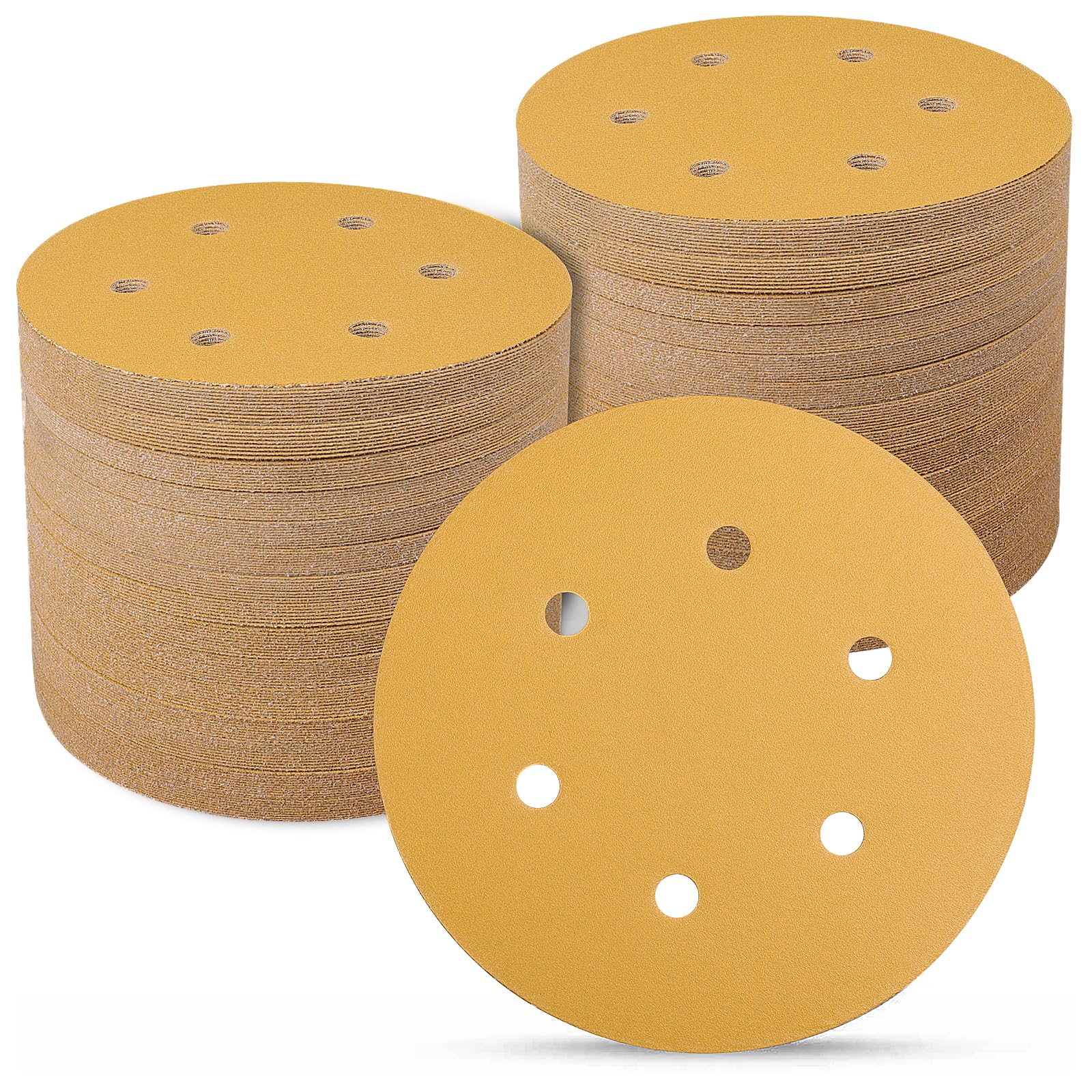 Sanding Discs 150mm 100 Pcs, 320 Grit 6 inch 6 Holes Hook and Loop Orbital Sander Discs, Sanding Pads for Random Orbital Sander Pads and All Oscillating Tools