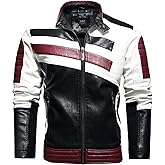 CBYEZY Stand-up collar men's motorcycle leather motorcycle racing suit color-blocking PU simulation leather jacket