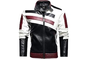 CBYEZY Stand-up collar men's motorcycle leather motorcycle racing suit color-blocking PU simulation leather jacket