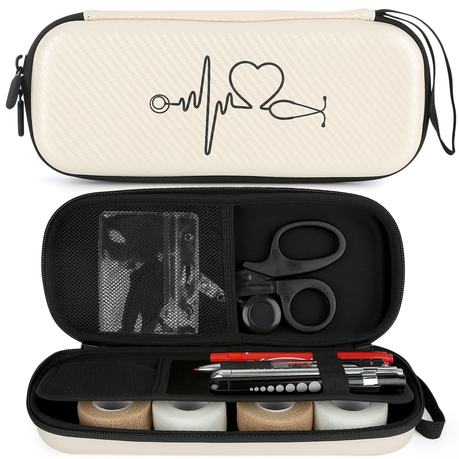 Photo 1 of CDBXPRG Stethoscope Case for 3M Littmann,Stethoscope Carrying Case for Nurse Accessories, Hard Stethoscopes Case with Pocket Compatible for Omron/ADC/MDF Stethoscope,Gift for Nursing Students White