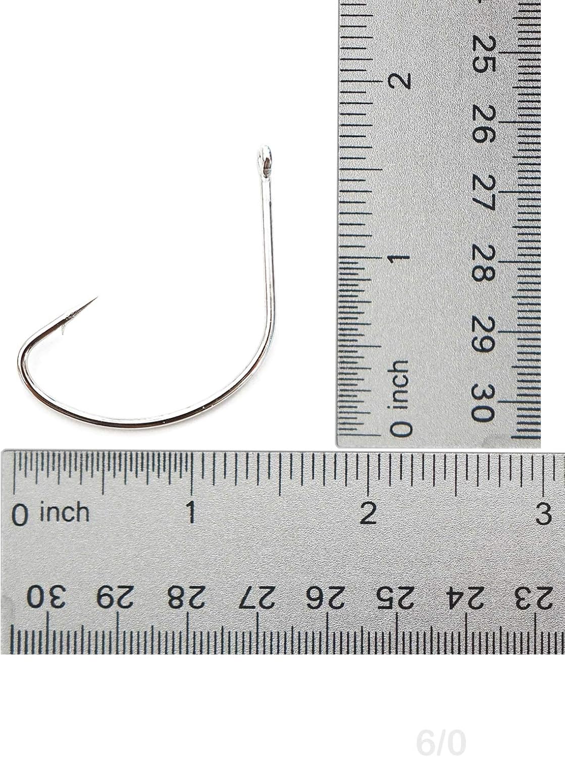 Fish WOW! 50pcs Fishing 2X Strong Kahle Hook Nickel Wide