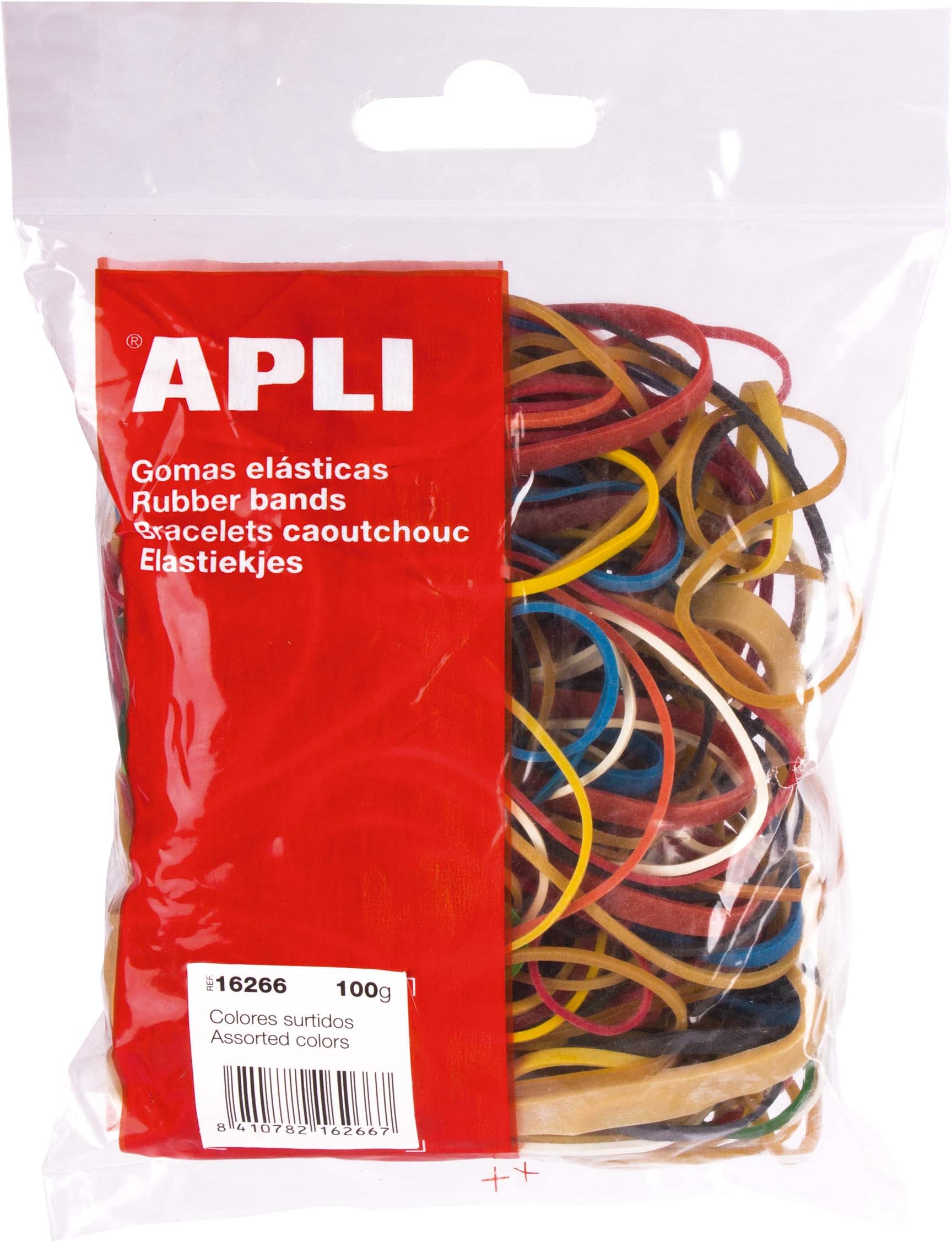 APLI 16266 – Assorted Elastic Bands in Bag 100 g
