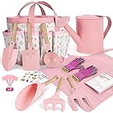 Cossy 13 PCS Kids Gardening Set,Garden Tool Kit for Kids and Toddlers | Includes Tote Bag, Watering Can, Shovels, Rake, Kids Gardening Gloves, Apron and More,Boys Girls