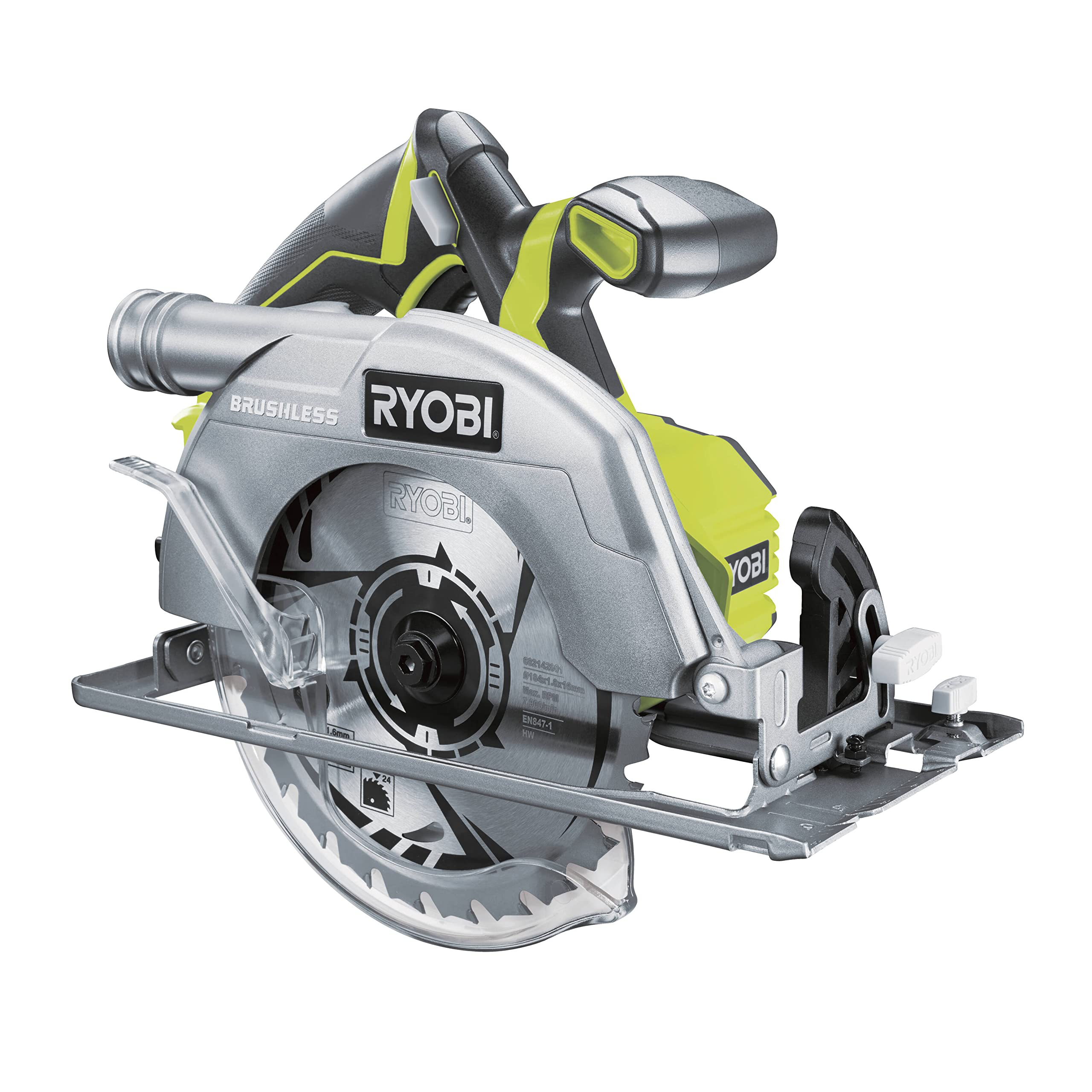 RYOBI R18CS7-0 ONE+ 18V Cordless Brushless Circular Saw (Body Only), Hyper Green
