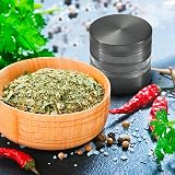 CyanCloud Grinder 2.4 Inch 4 Piece with Stainless Screen Pollen Scraper Gunmetal view 5