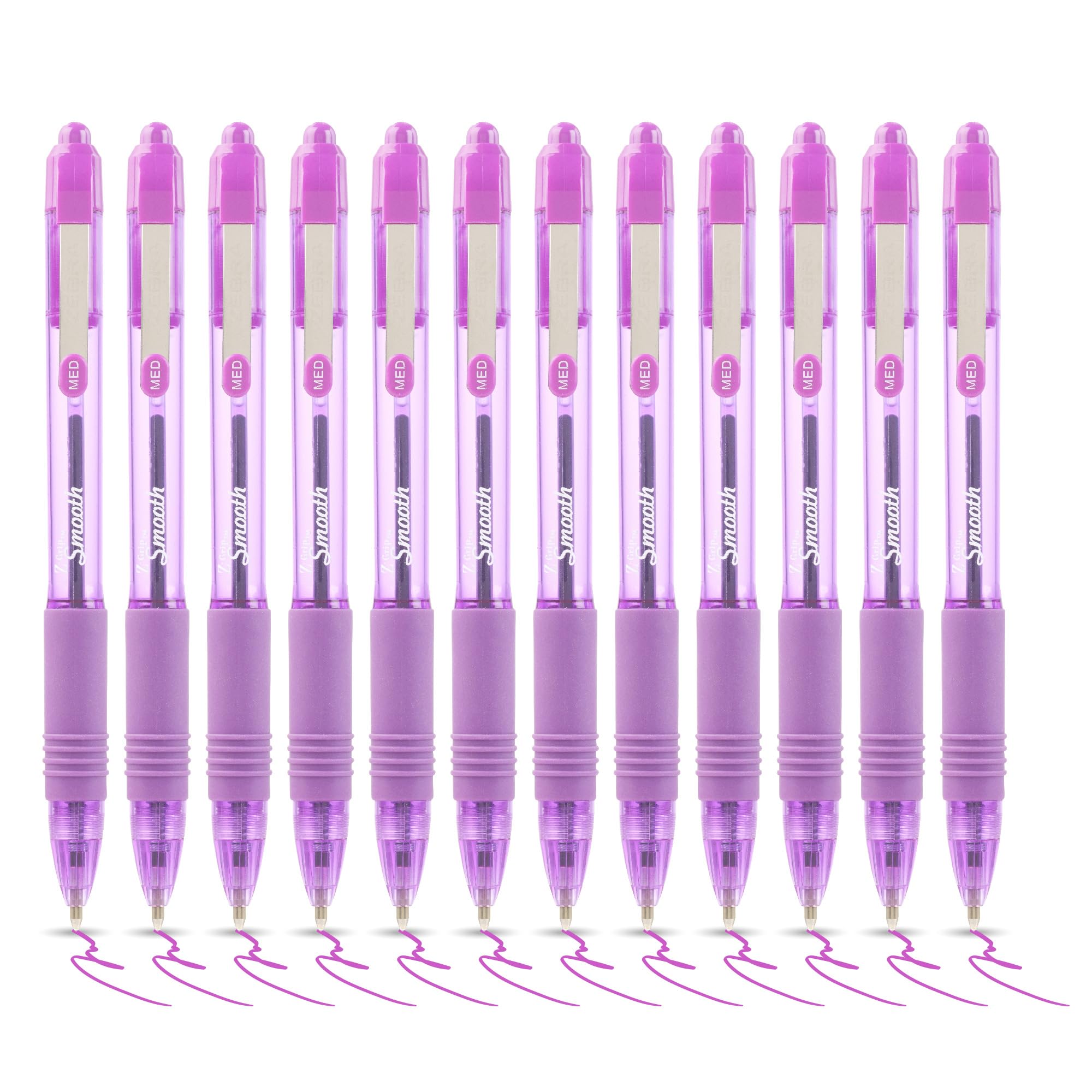 Zebra Pen Z-Grip Smooth Retractable Ballpoint Pen, Medium Point, 1.0mm, Violet Ink, 12-Pack — image 1