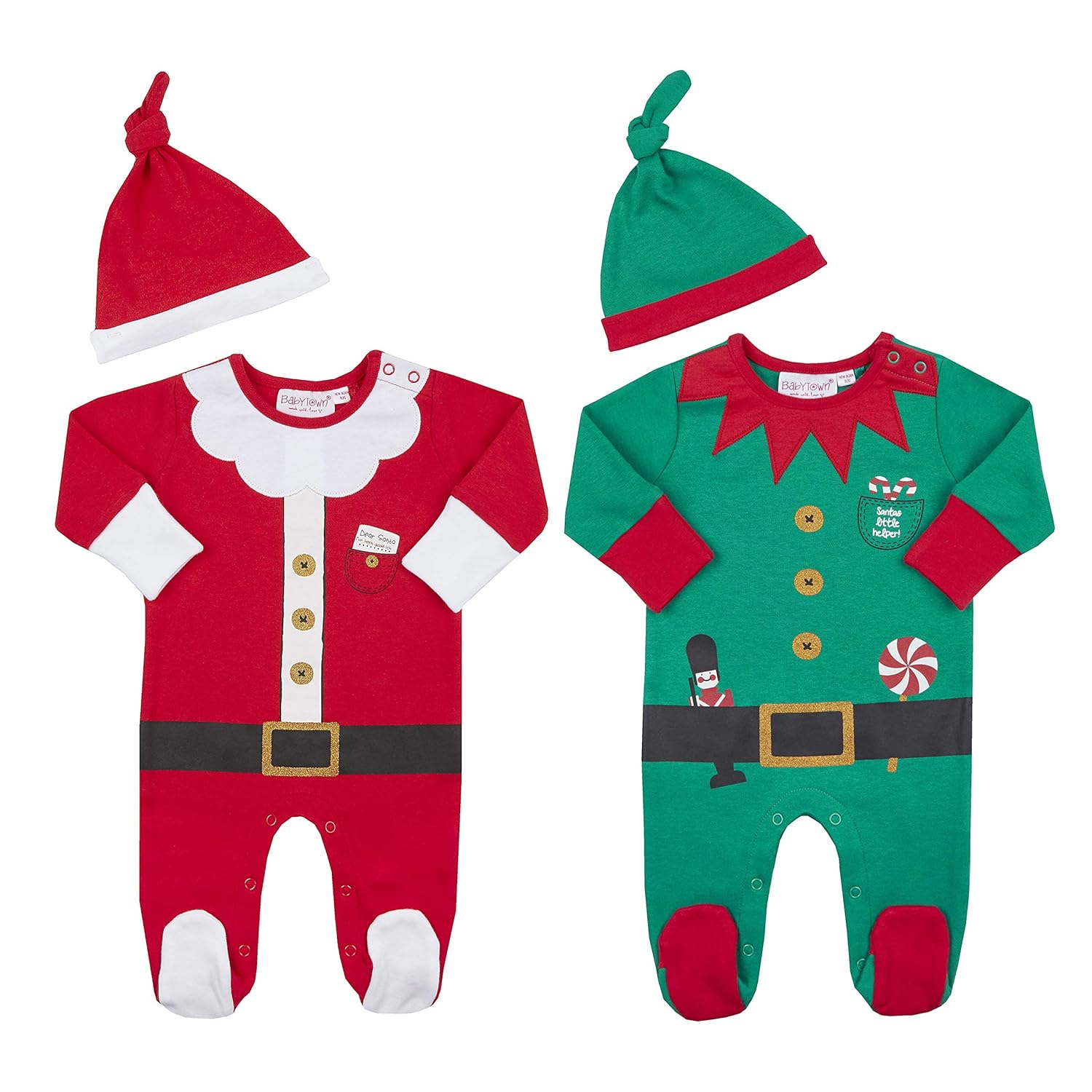 baby santa sleepsuit