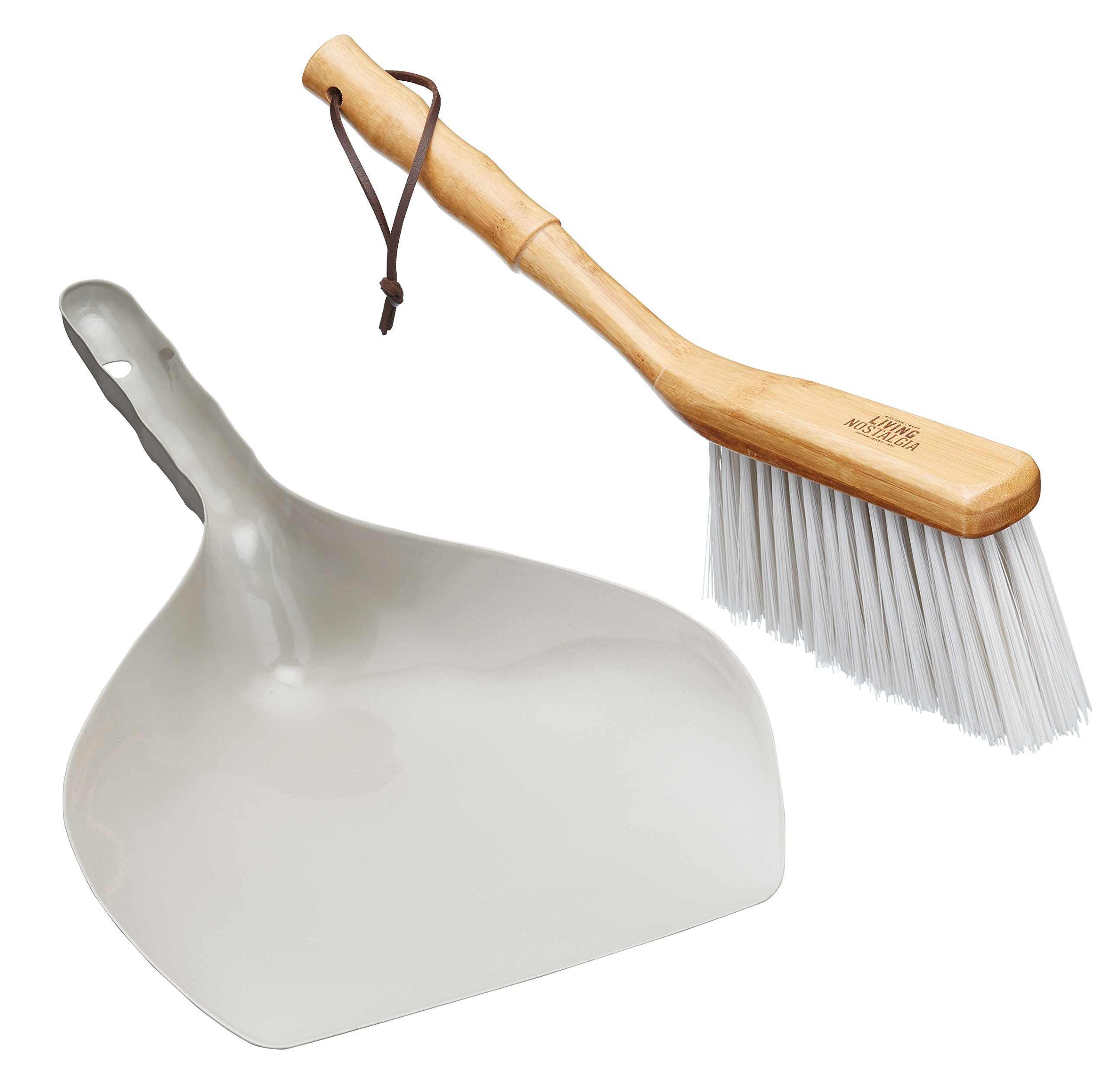KitchenCraft Living Nostalgia Traditional Dustpan and Brush Set, Vintage Inspired Metal Dust Pan Set, With Hanging Cord