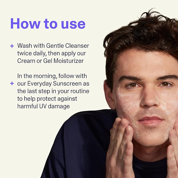 CUROLOGY GENTLE FACIAL CLEANSER, LIGHTLY FOAMING FACE WASH, FOR SENSITIVE, DRY OR OILY SKIN TYPES, HYDRATING GEL TEXTURE, FRAGRANCE FREE SKIN CARE, 5 FL OZ