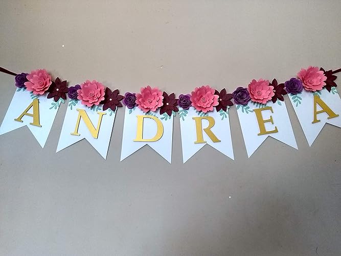 Amazon Com Floral Party Bfloral Party Banner 3d Paper Flower
