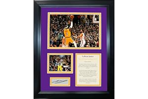 HOFSM.COM HALL OF FAME SPORTS MEMORABILIA Framed LeBron James NBA All-Time Leading Scorer Facsimile Laser Engraved Signature Auto Los Angeles Lakers Basketball 11"x14" Photo Sig Collage