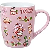 Silver Buffalo Strawberry Shortcake Berry Vines Toss Print 25oz Jumbo Curved Ceramic Mug