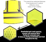 Beeswift Executive Hi Vis Waistcoat Saturn Yellow Large EN ISO 20471 Class 2 view 4