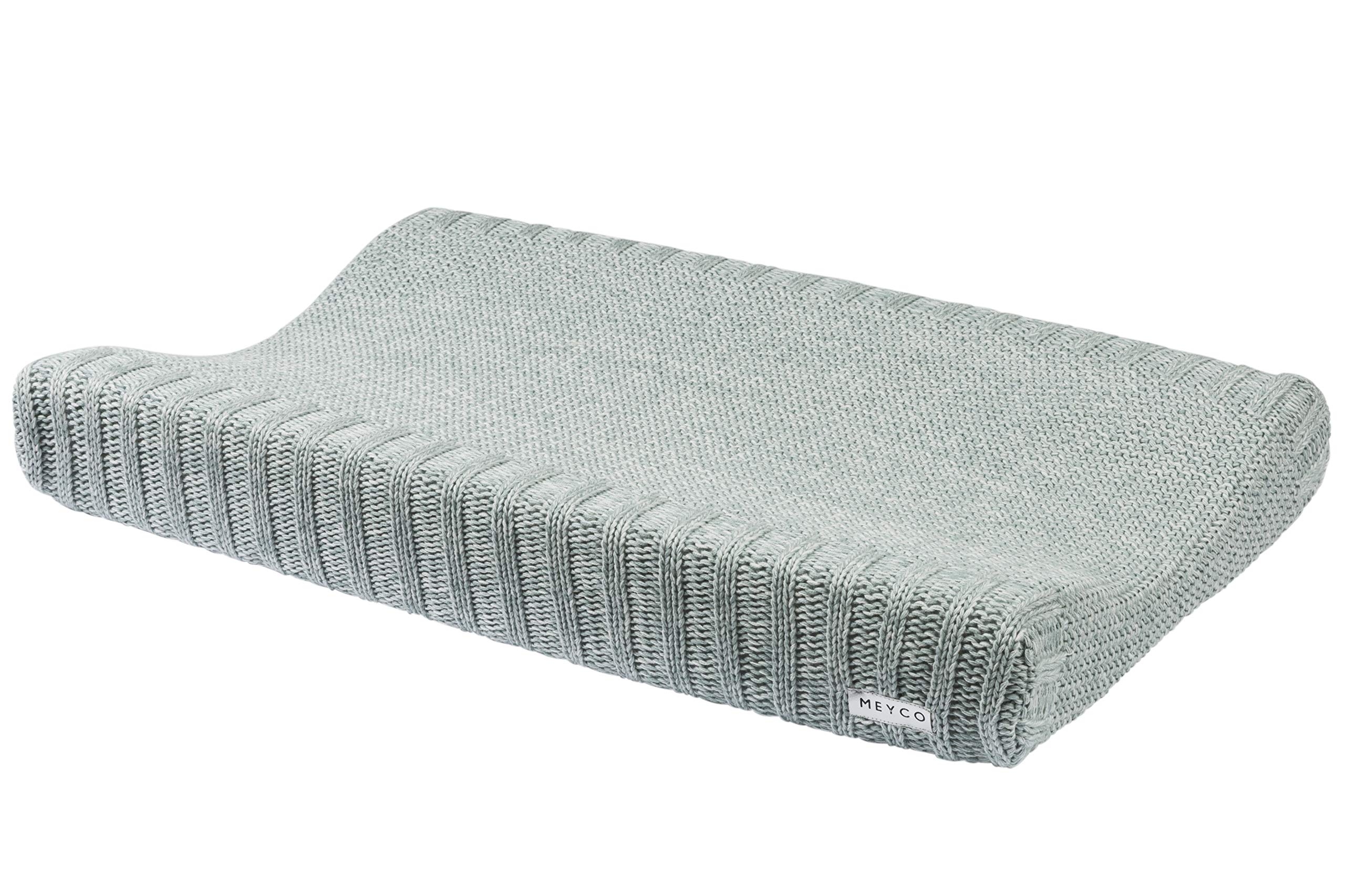Meyco 2763084 2-Wedge Changing Mat Cover Knitted 100% Cotton 45 x 70 cm Relieve Mixed Stone Green, Multi-Coloured